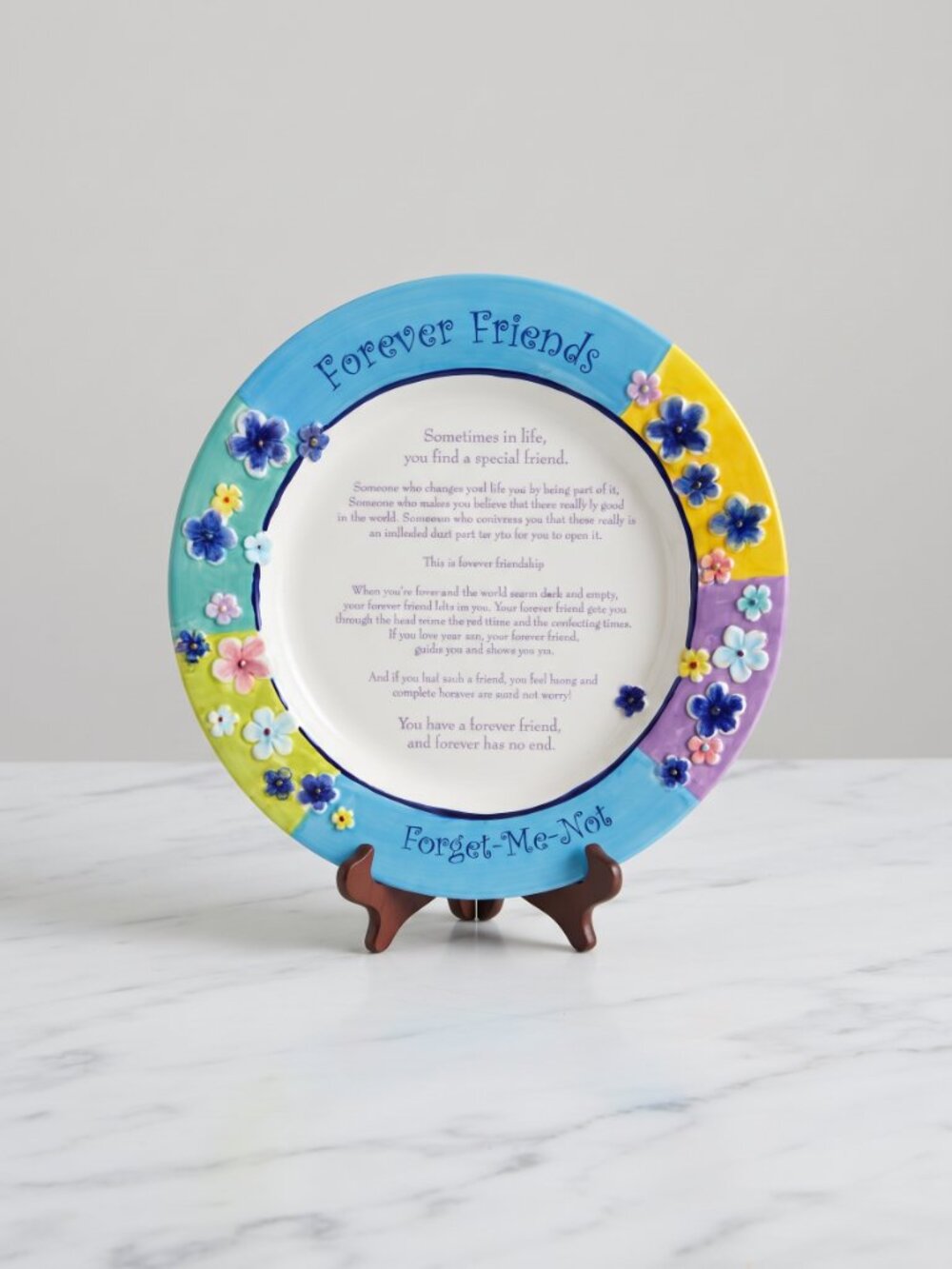 Vintage Forever Friends Forget-Me-Not 12" Decorative Friendship Wall Plate Gift